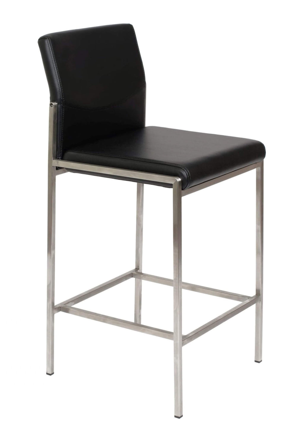 FURNISHINGS MATE ANGLE COUNTER STOOL BLACK SET OF TWO BS 030-BL-SS