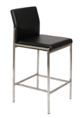 FURNISHINGS MATE ANGLE COUNTER STOOL BLACK SET OF TWO BS 030-BL-SS