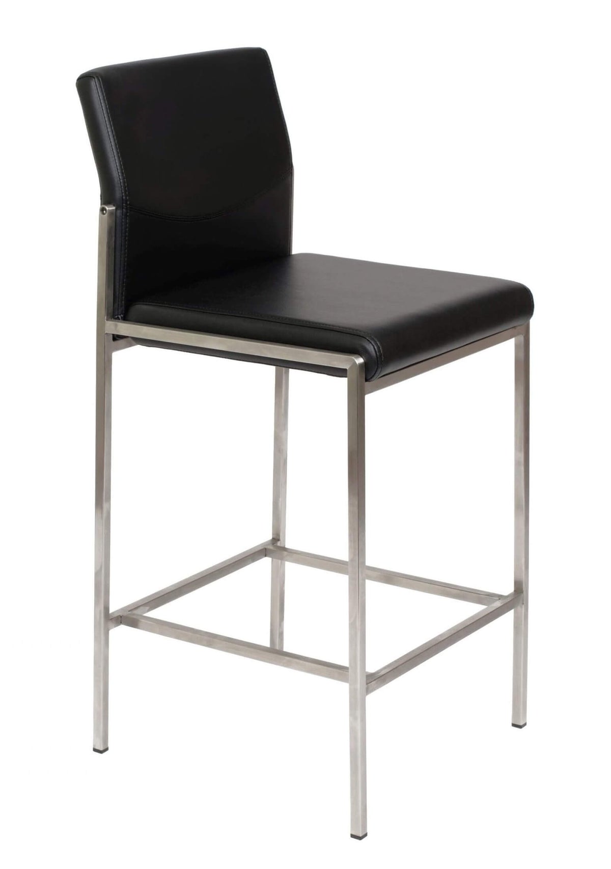 FURNISHINGS MATE ANGLE COUNTER STOOL BLACK SET OF TWO BS 030-BL-SS