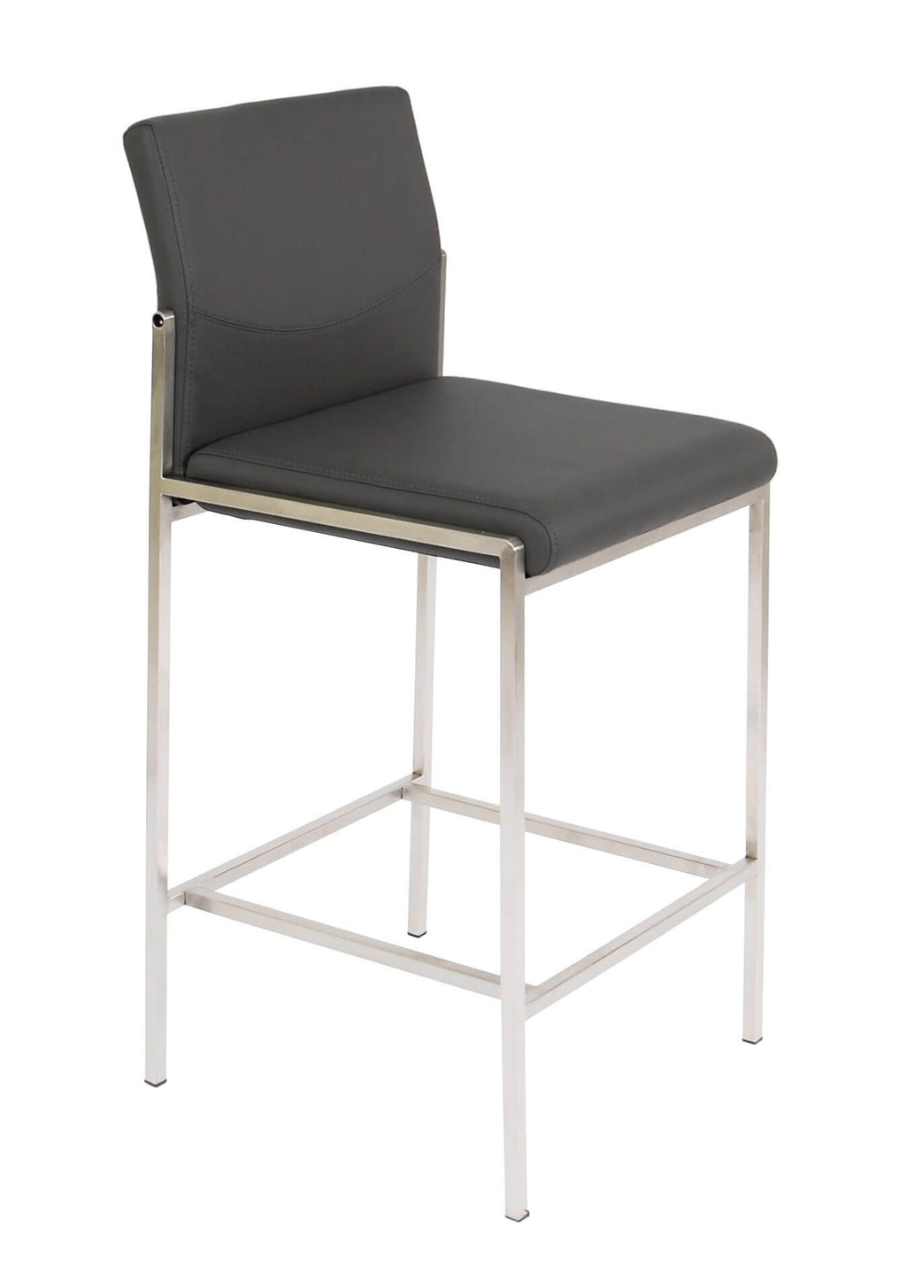 FURNISHINGS MATE ANGLE COUNTER STOOL GREY SET OF TWO BS 030-GR-SS