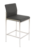 FURNISHINGS MATE ANGLE COUNTER STOOL GREY SET OF TWO BS 030-GR-SS