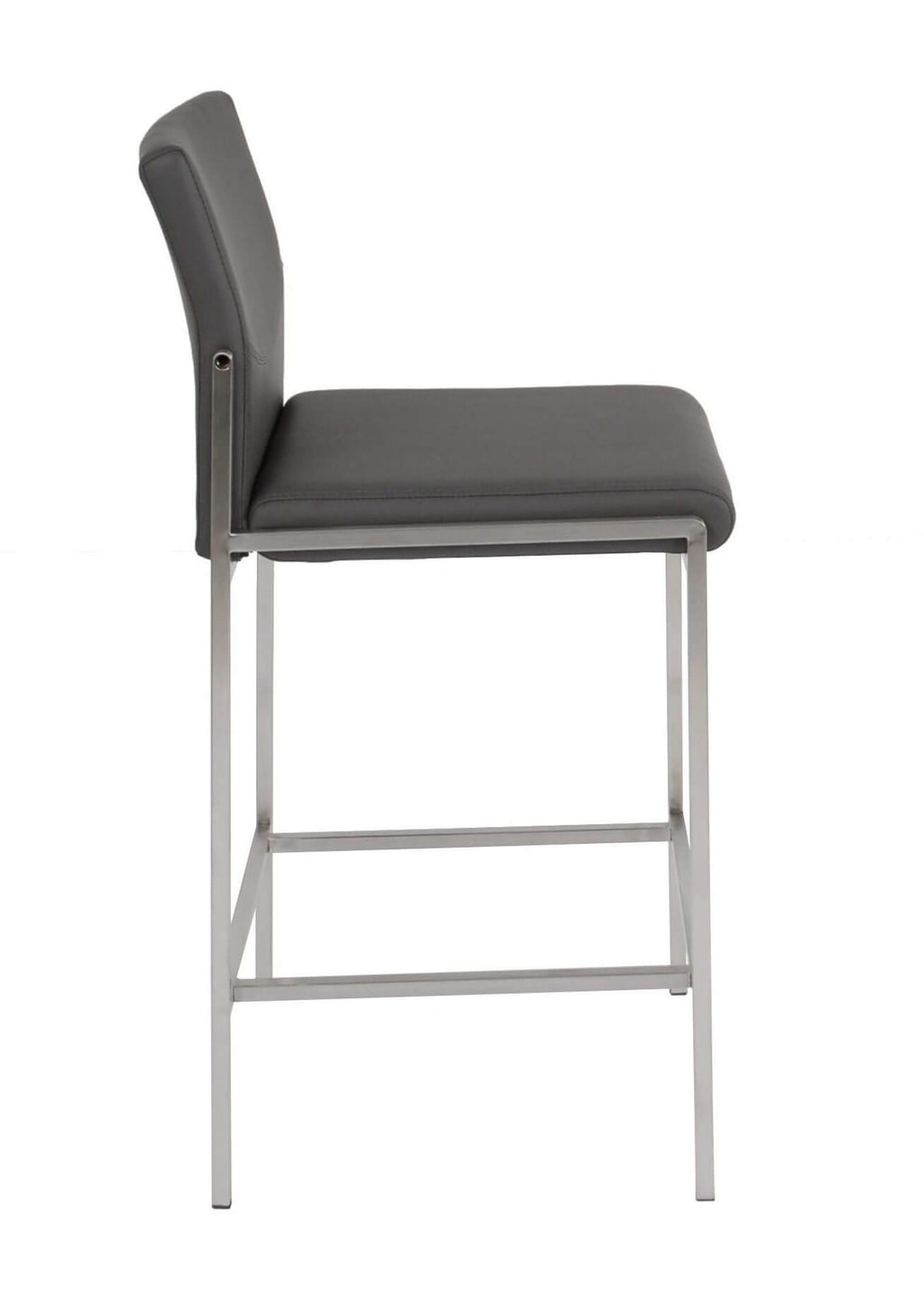 FURNISHINGS MATE ANGLE COUNTER STOOL GREY SET OF TWO BS 030-GR-SS