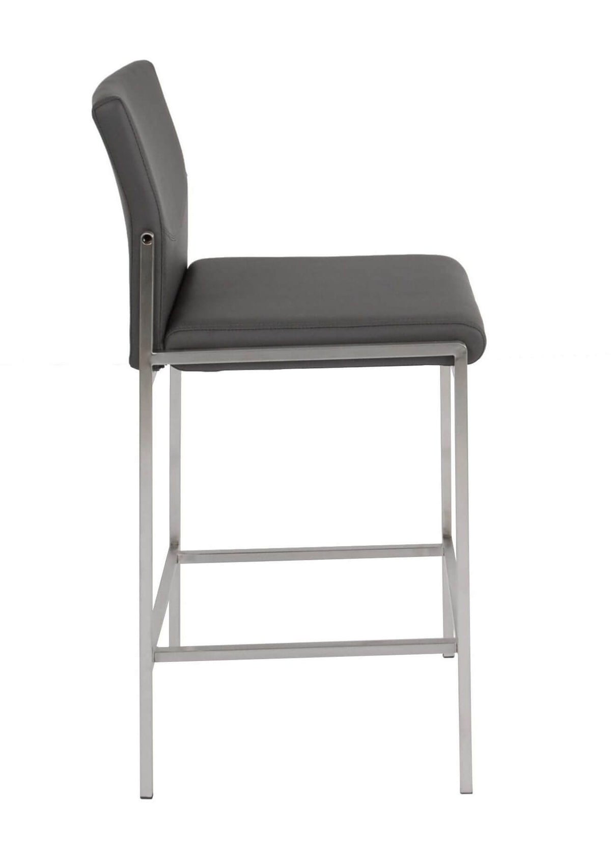 FURNISHINGS MATE ANGLE COUNTER STOOL GREY SET OF TWO BS 030-GR-SS