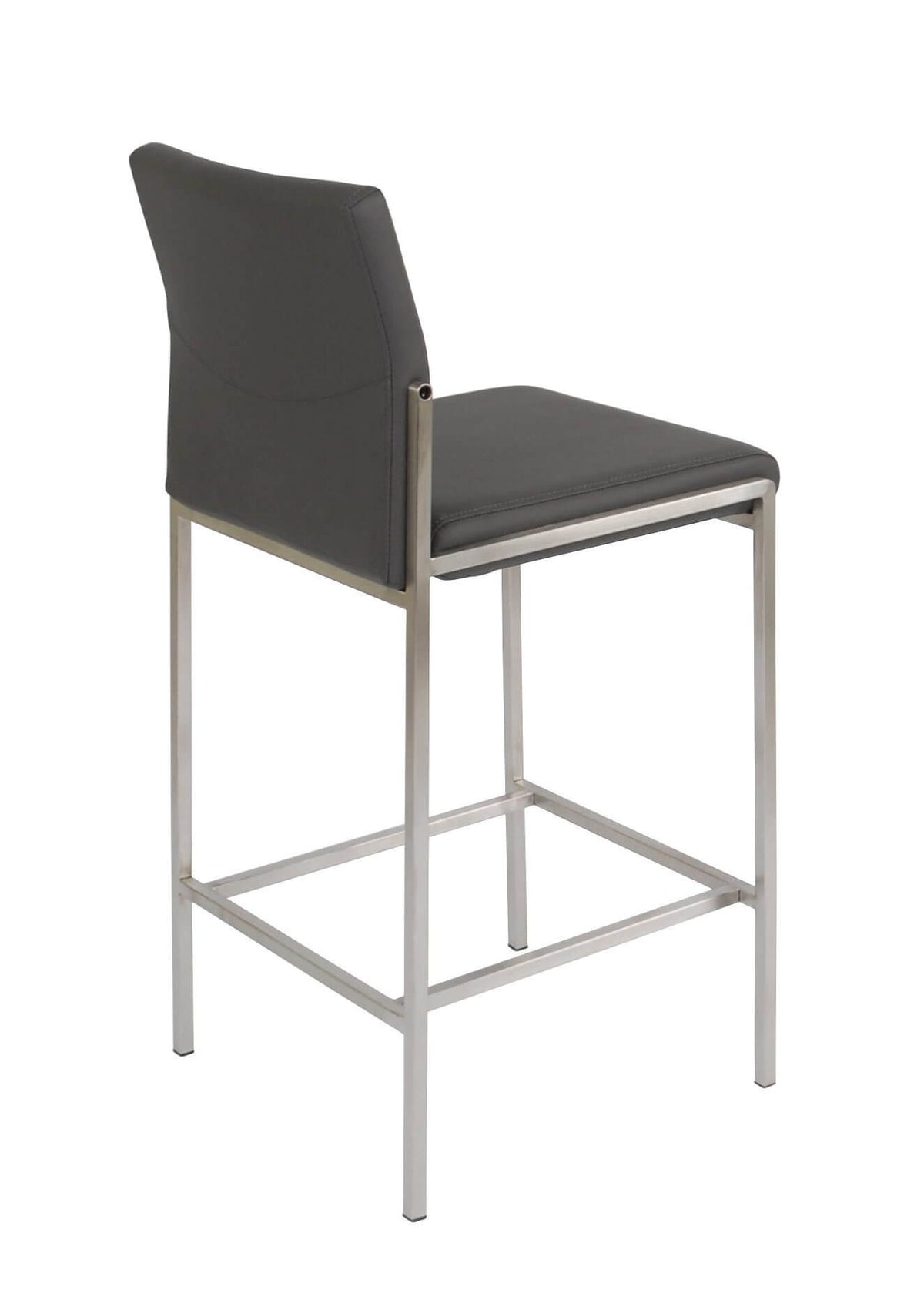 FURNISHINGS MATE ANGLE COUNTER STOOL GREY SET OF TWO BS 030-GR-SS