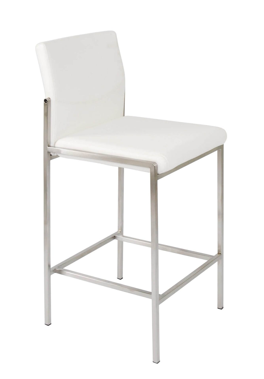 FURNISHINGS MATE ANGLE COUNTER STOOL WHITE SET OF TWO BS 030-WH-SS