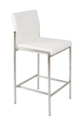 FURNISHINGS MATE ANGLE COUNTER STOOL WHITE SET OF TWO BS 030-WH-SS