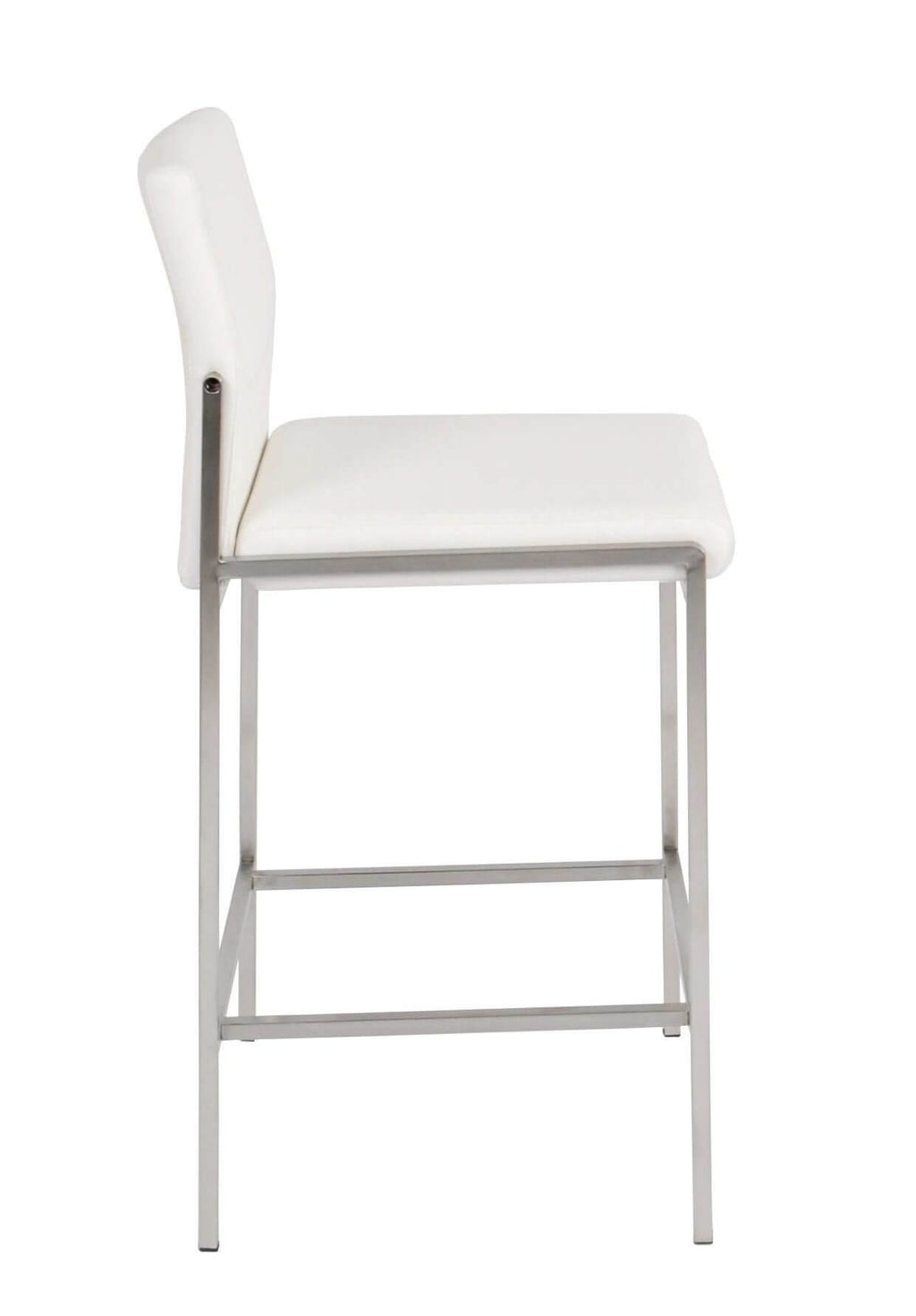 FURNISHINGS MATE ANGLE COUNTER STOOL WHITE SET OF TWO BS 030-WH-SS