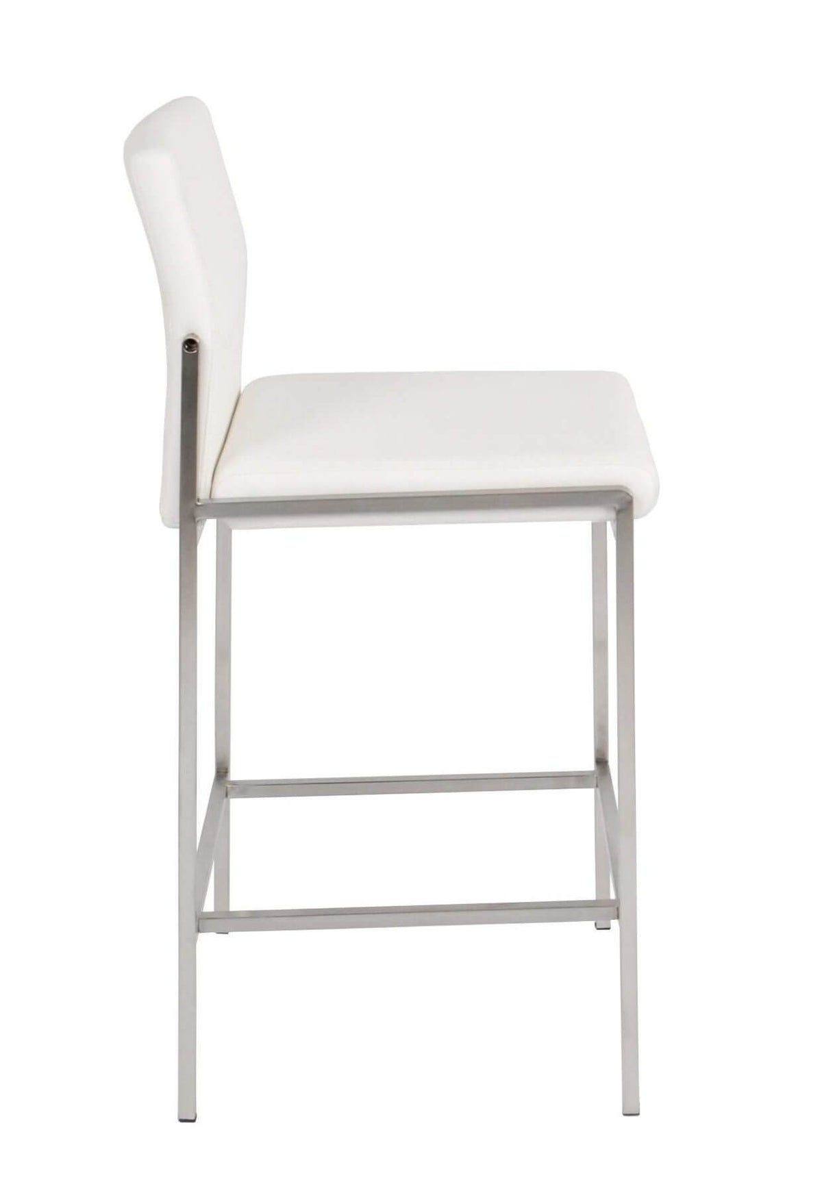 FURNISHINGS MATE ANGLE COUNTER STOOL WHITE SET OF TWO BS 030-WH-SS