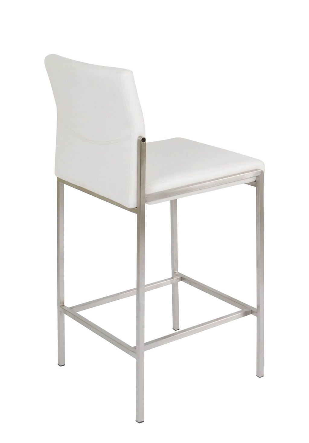 FURNISHINGS MATE ANGLE COUNTER STOOL WHITE SET OF TWO BS 030-WH-SS