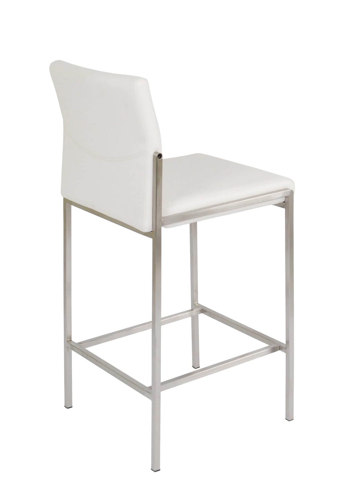 FURNISHINGS MATE ANGLE COUNTER STOOL WHITE SET OF TWO BS 030-WH-SS