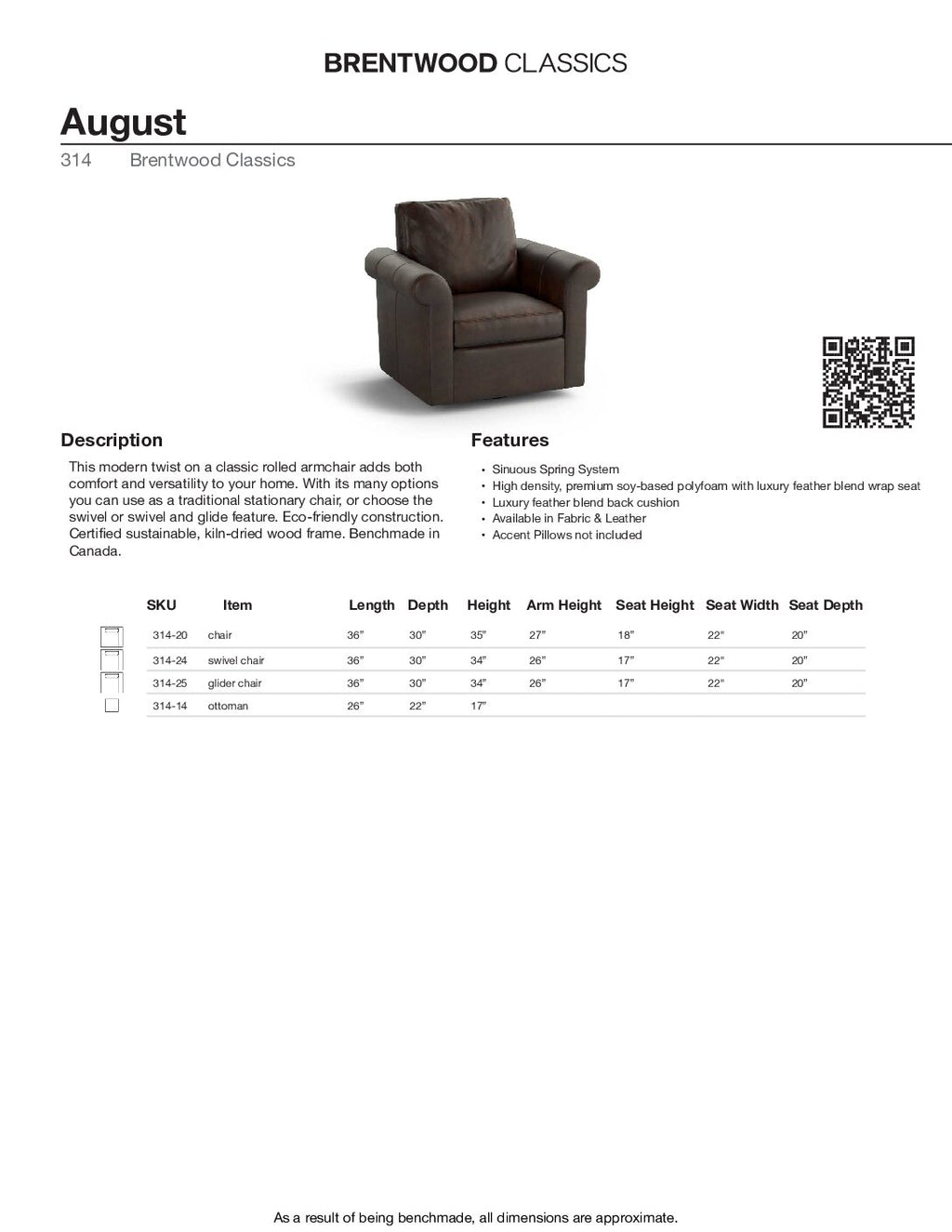 BRENTWOOD CLASSICS AUGUST COLLECTION 314-20