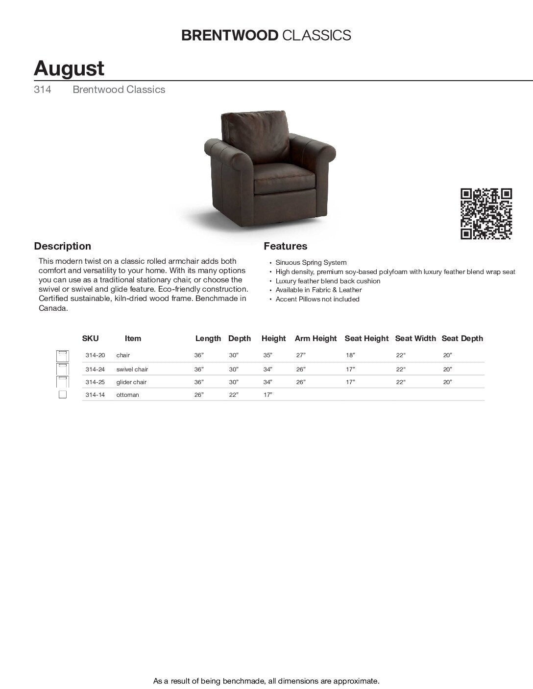 BRENTWOOD CLASSICS AUGUST COLLECTION 314-20