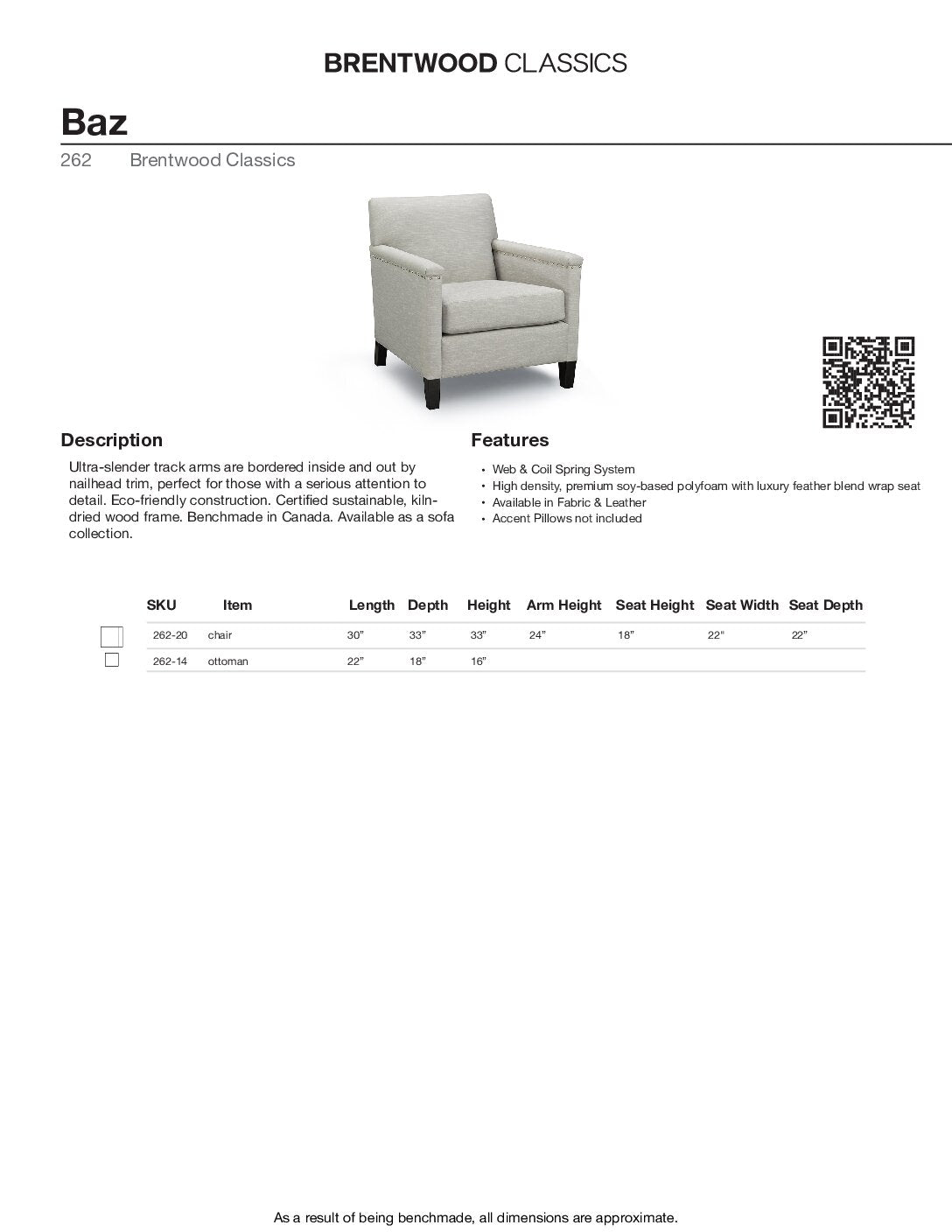 BRENTWOOD BAZ CHAIR 262-20