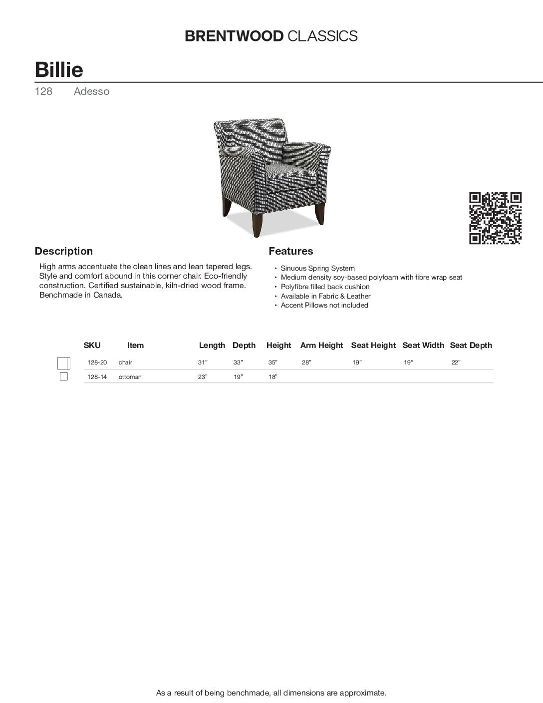 BRENTWOOD Billie  Chair 128-20