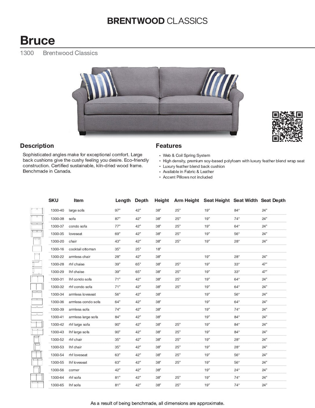 BRENTWOOD BRUCE SOFA 1300-38