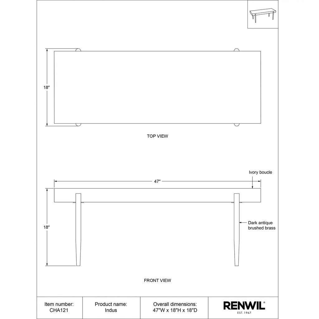 RENWIL INDUS BENCH CHA121