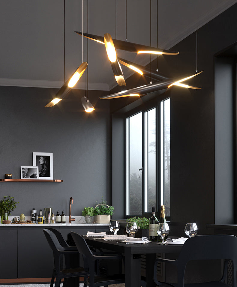 BETHEL MATTE BLACK FLUSHED CHANDELIER CP07C34B