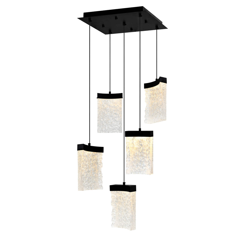 CWI LIGHTING  LAVA INTEGRATED LED BLACK MINI PENDANT 1587P12-5-101