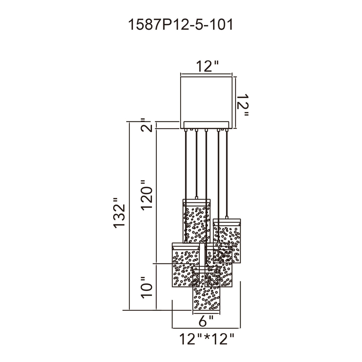 CWI LIGHTING  LAVA INTEGRATED LED BRASS MINI PENDANT 1587P12-5-624