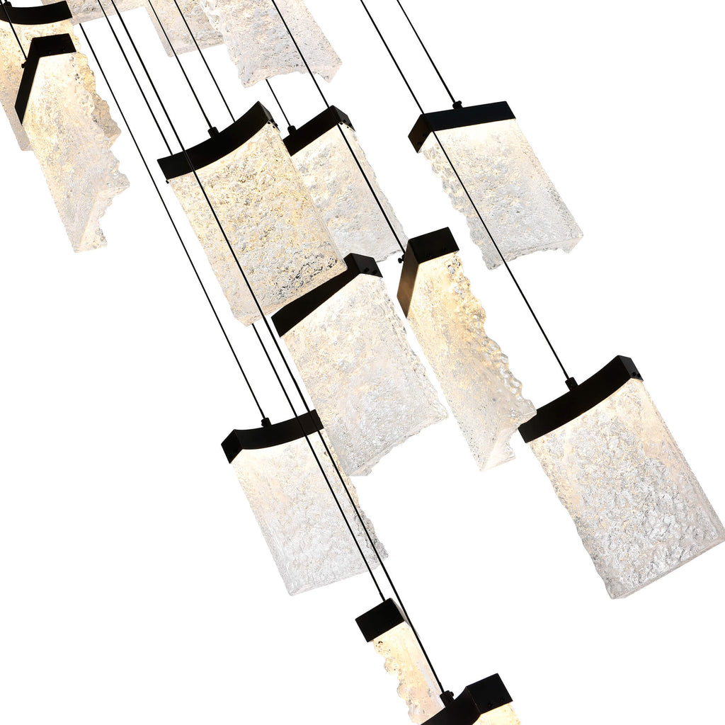CWI LIGHTING  LAVA INTEGRATED LED BLACK CHANDELIER 1587P24-17-101