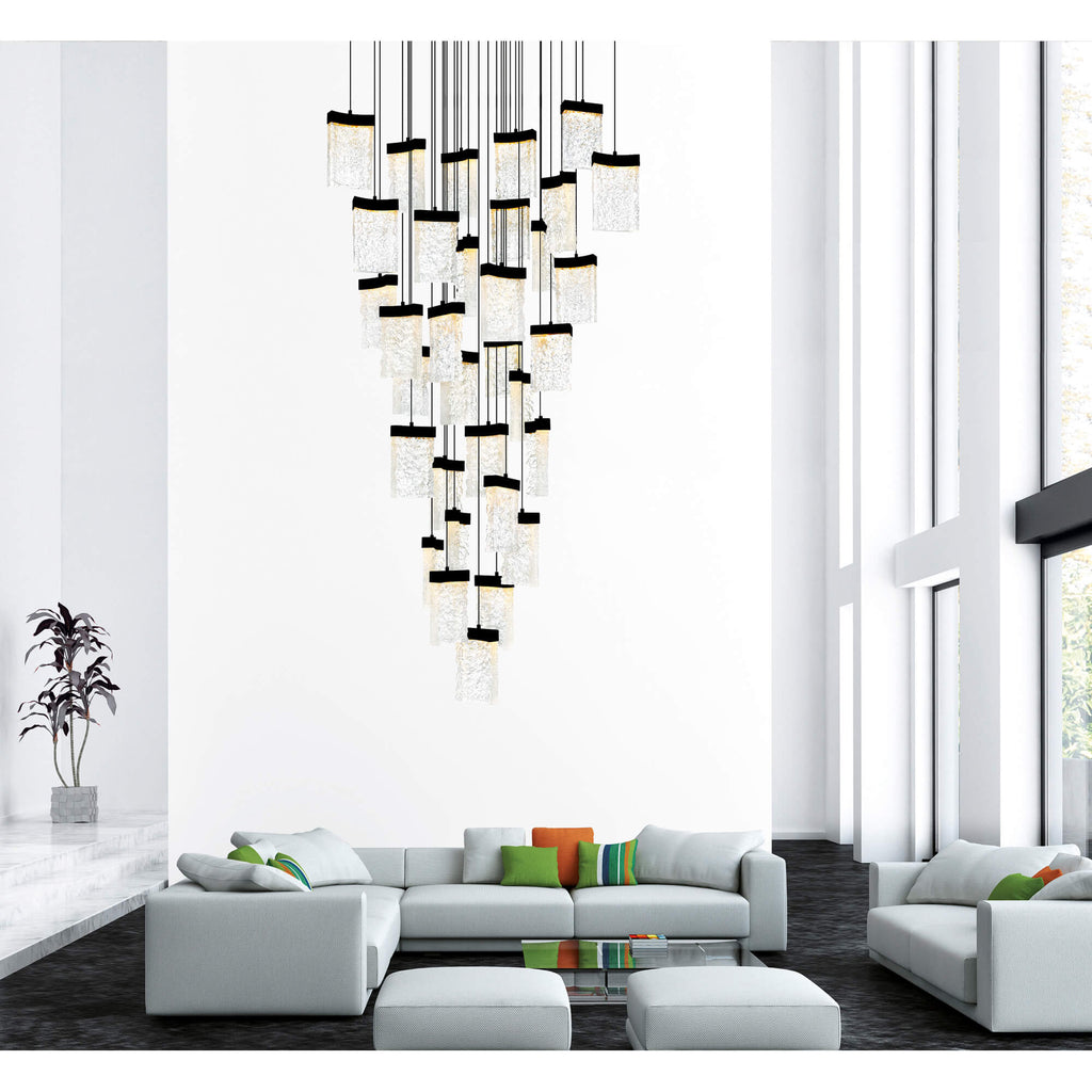 CWI LIGHTING  LAVA INTEGRATED LED BLACK CHANDELIER 1587P36-33-101