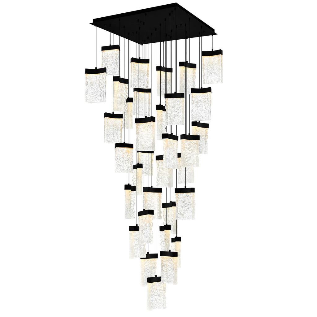 CWI LIGHTING  LAVA INTEGRATED LED BLACK CHANDELIER 1587P36-33-101