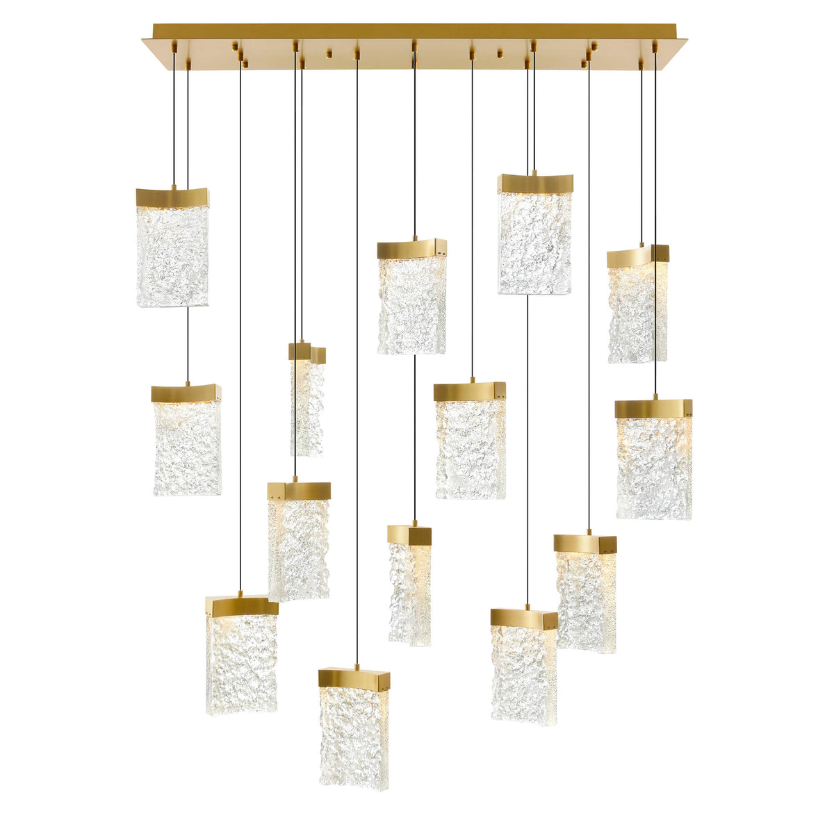 CWI LIGHTING  LAVA INTEGRATED LED BRASS CHANDELIER 1587P48-14-624-RC