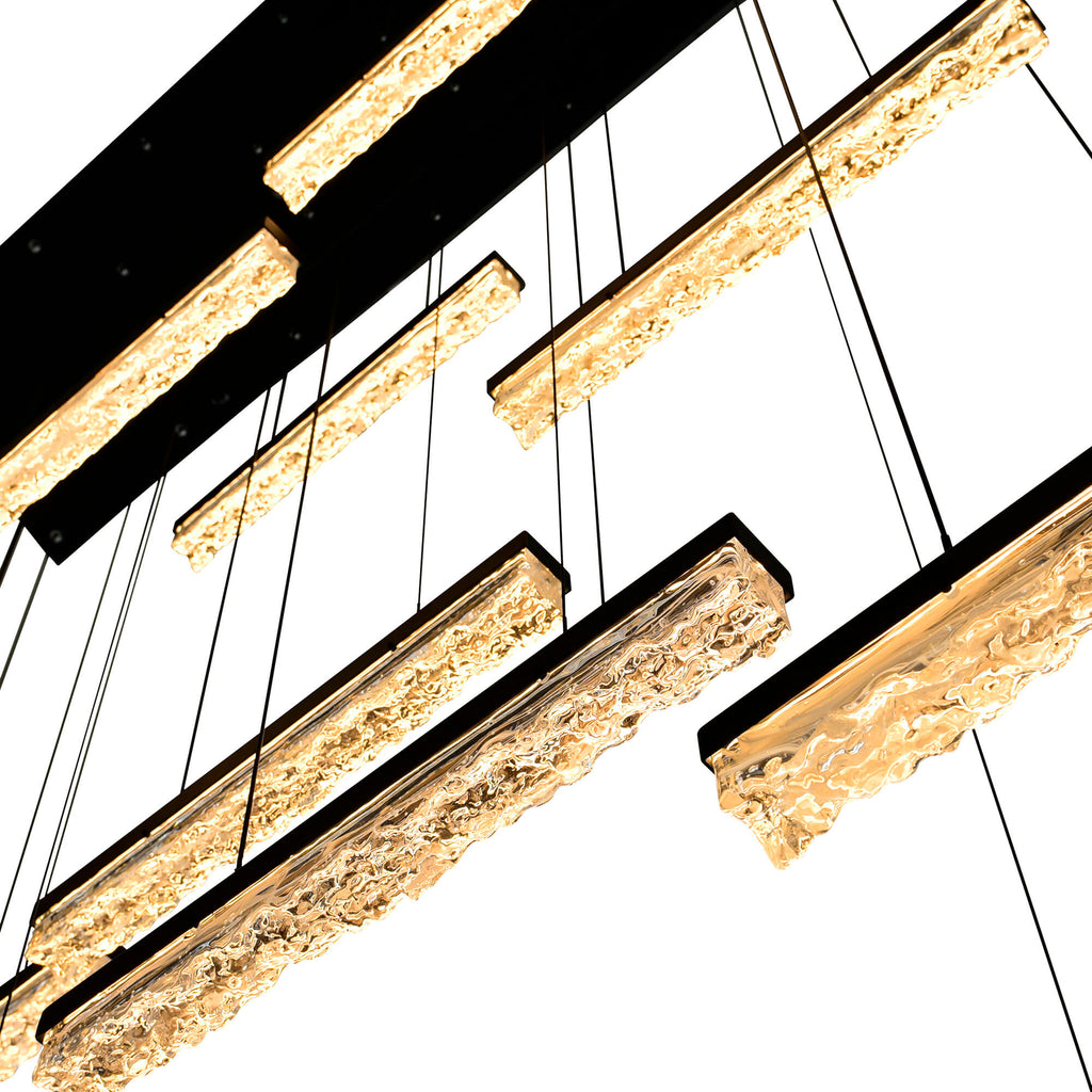 CWI LIGHTING STAGGER INTEGRATED LED BLACK CHANDELIER 1588P48-10-101