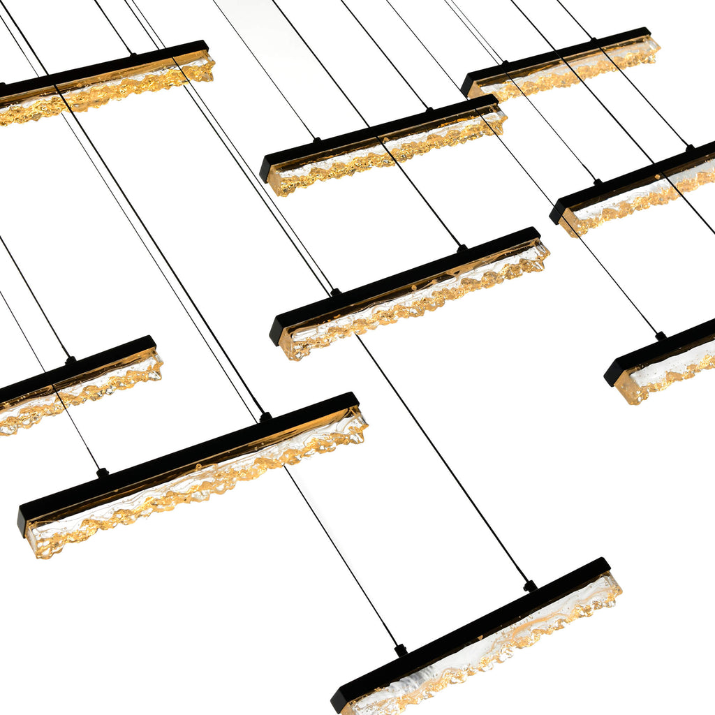CWI LIGHTING STAGGER INTEGRATED LED BLACK CHANDELIER 1588P60-14-101