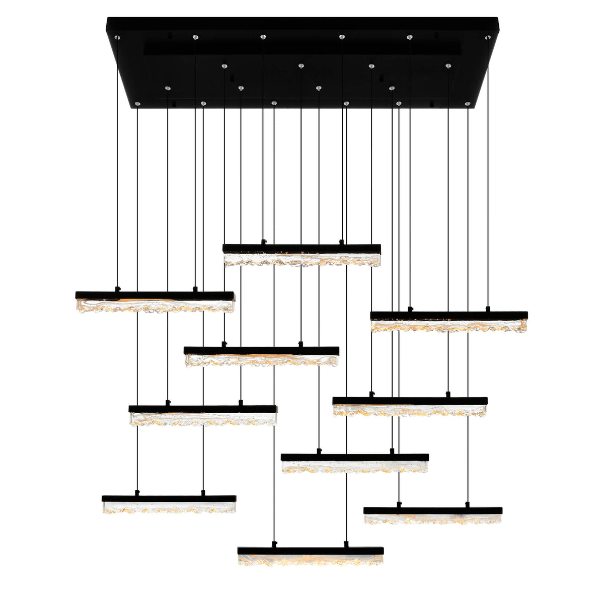 CWI LIGHTING STAGGER INTEGRATED LED BLACK CHANDELIER 1588P48-10-101