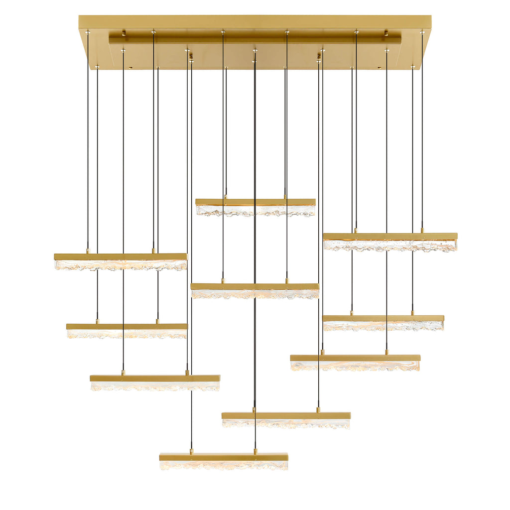 CWI LIGHTING STAGGER INTEGRATED LED BRASS CHANDELIER 1588P48-10-624