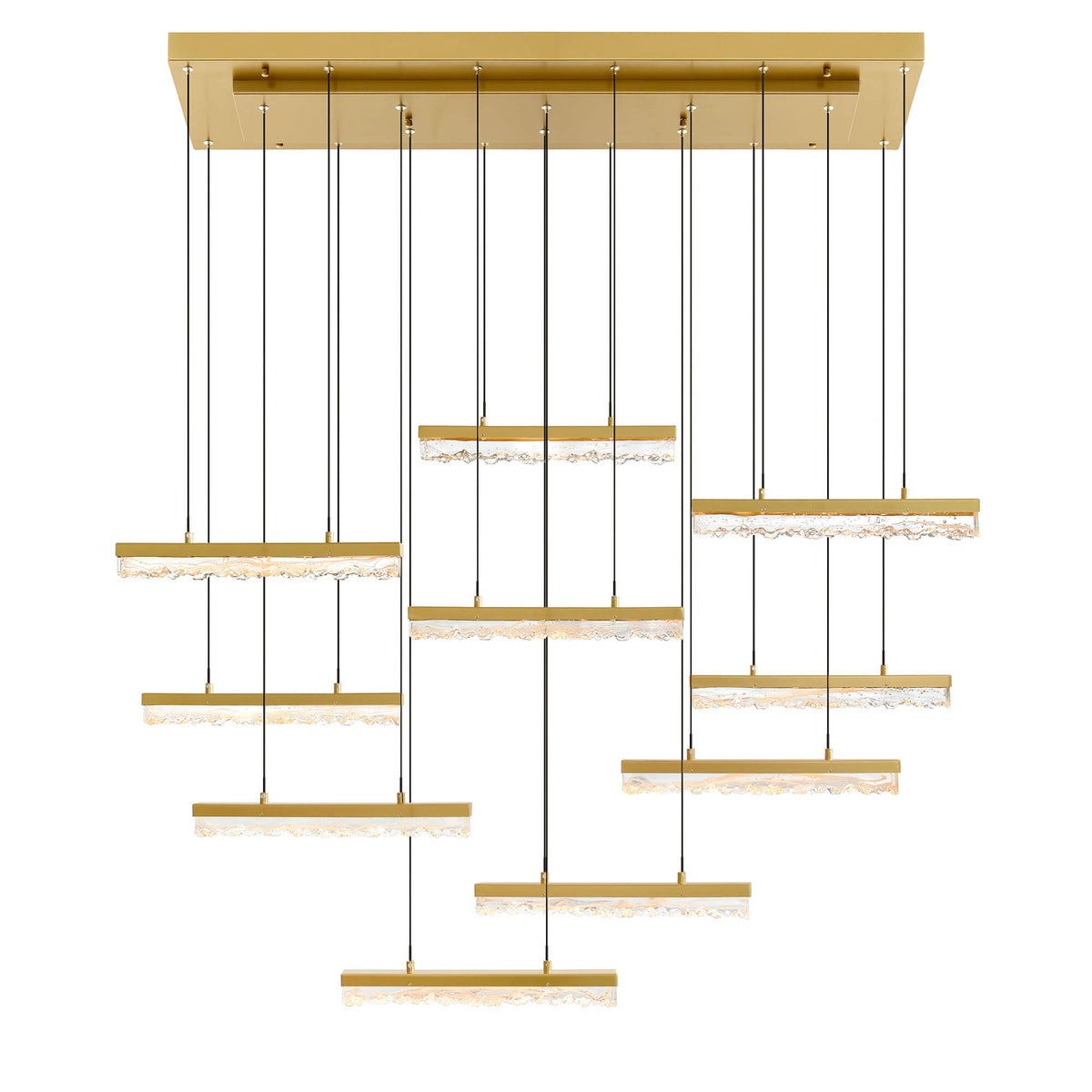 CWI LIGHTING STAGGER INTEGRATED LED BRASS CHANDELIER 1588P48-10-624