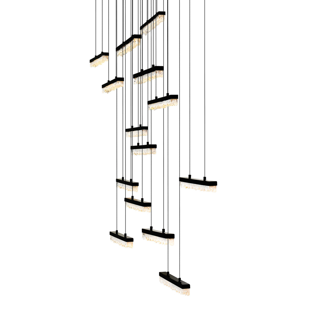CWI LIGHTING STAGGER INTEGRATED LED BLACK CHANDELIER 1588P60-14-101