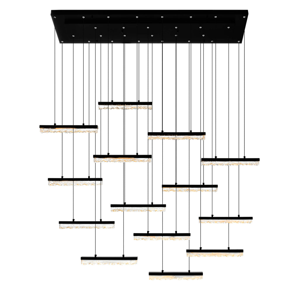 CWI LIGHTING STAGGER INTEGRATED LED BLACK CHANDELIER 1588P60-14-101