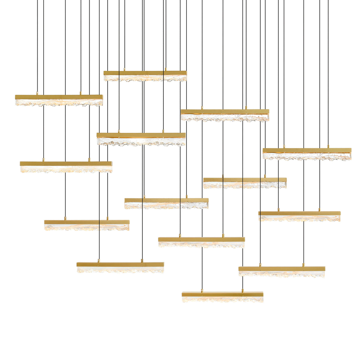 CWI LIGHTING STAGGER INTEGRATED LED BRASS CHANDELIER 1588P60-14-624