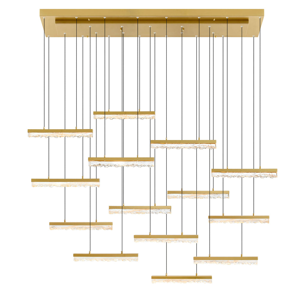 CWI LIGHTING STAGGER INTEGRATED LED BRASS CHANDELIER 1588P60-14-624