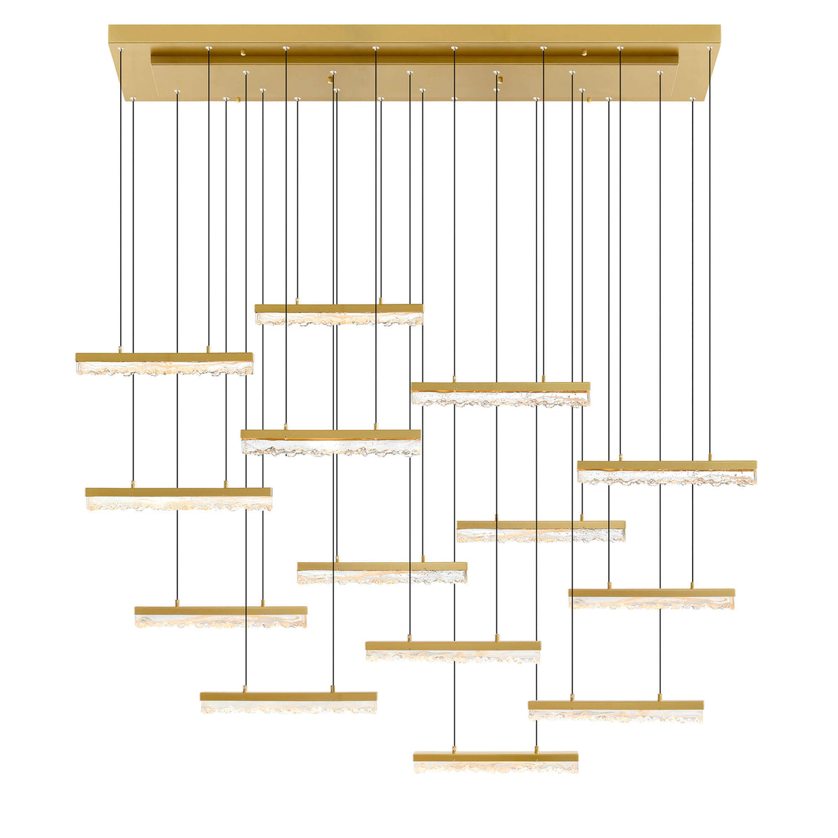 CWI LIGHTING STAGGER INTEGRATED LED BRASS CHANDELIER 1588P60-14-624