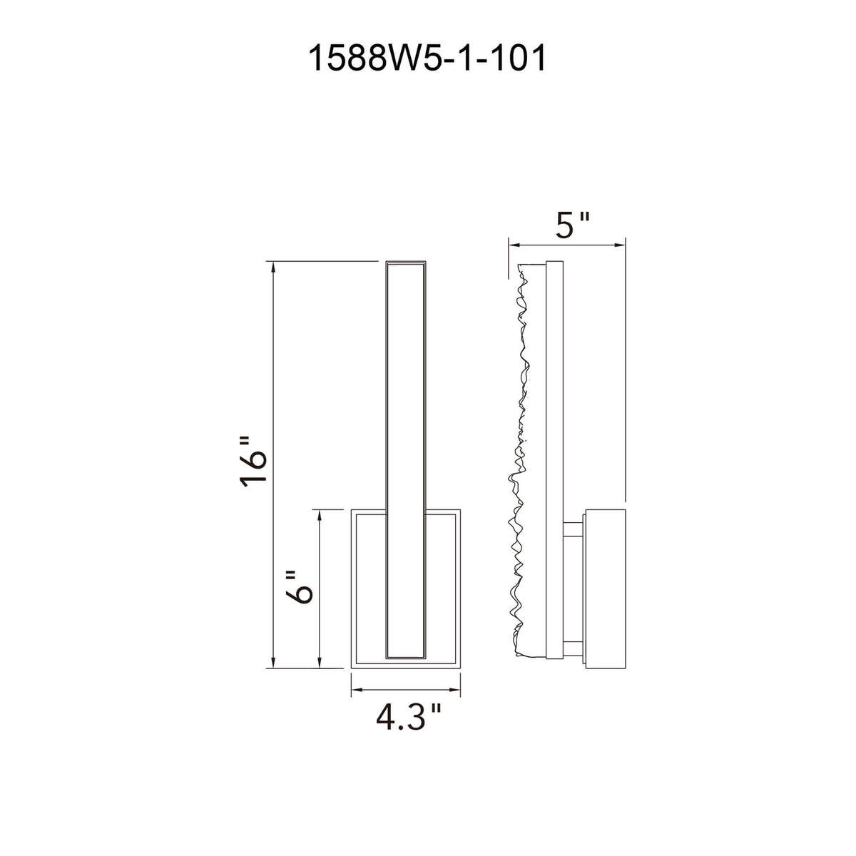 CWI LIGHTING STAGGER INTEGRATED LED BLACK WALL LIGHT 1588W5-1-101