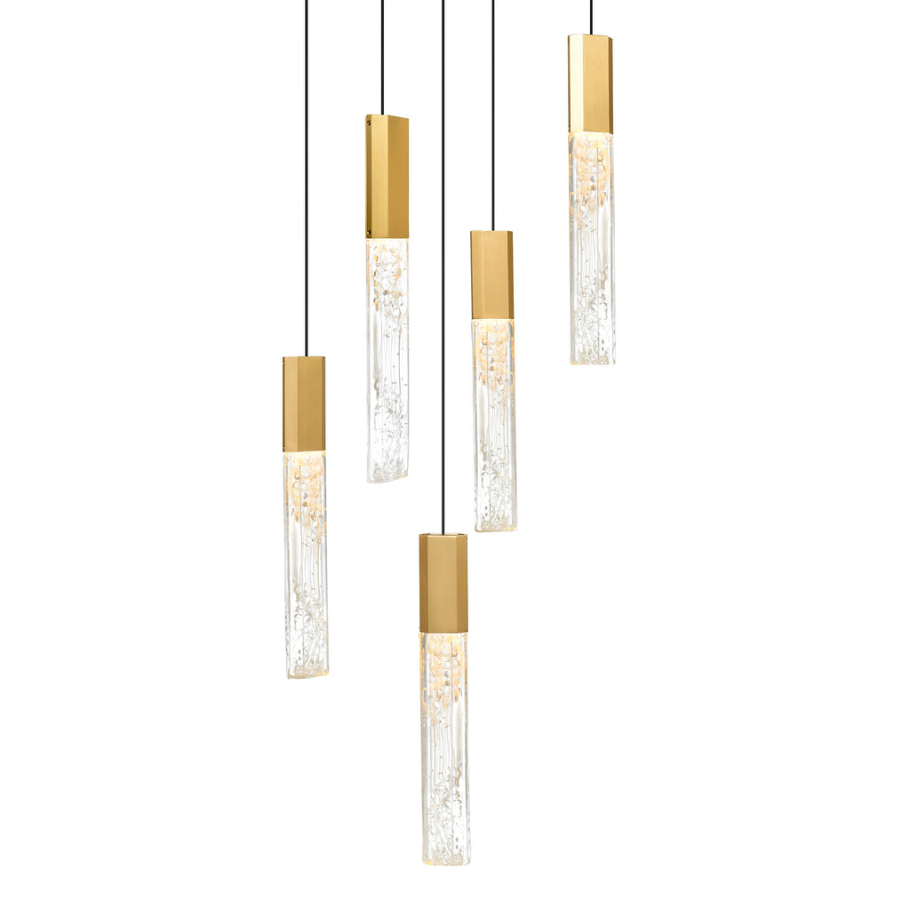 CWI LIGHTING  GRETA INTEGRATED LED BRASS CHANDELIER 1589P36-41-624