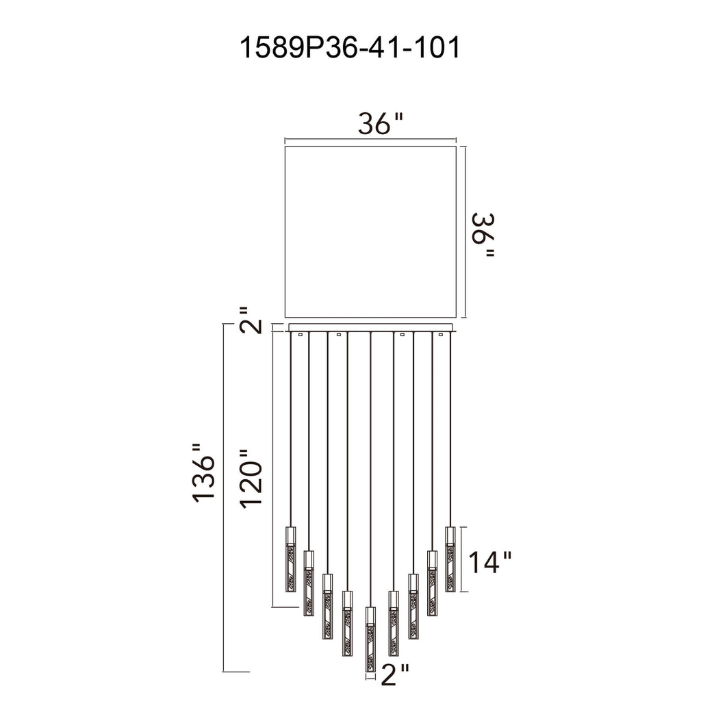 CWI LIGHTING  GRETA INTEGRATED LED BRASS CHANDELIER 1589P36-41-624