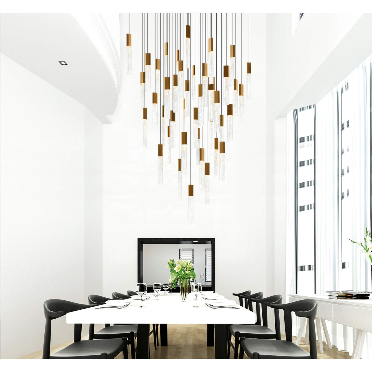 CWI LIGHTING  GRETA INTEGRATED LED BRASS CHANDELIER 1589P36-41-624