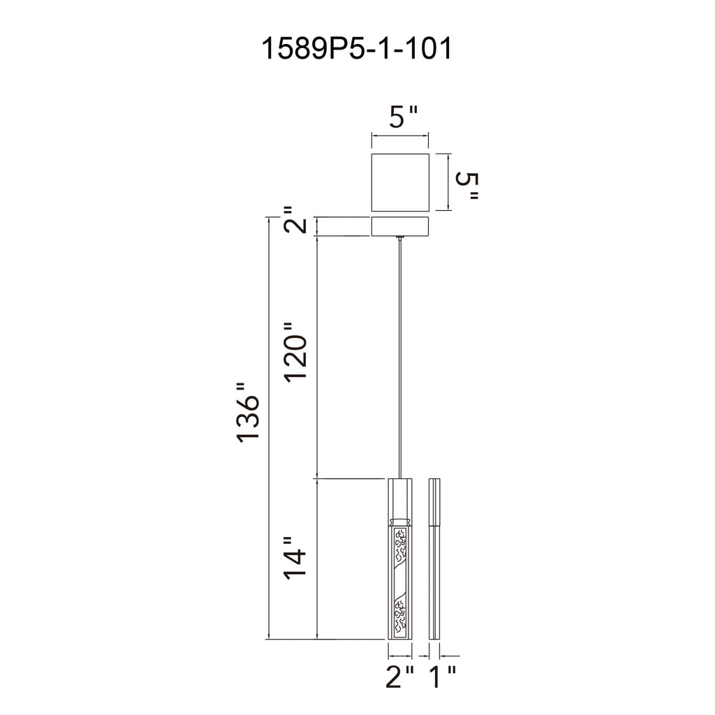 CWI LIGHTING  GRETA INTEGRATED LED BRASS MINI PENDANT 1589P5-1-624
