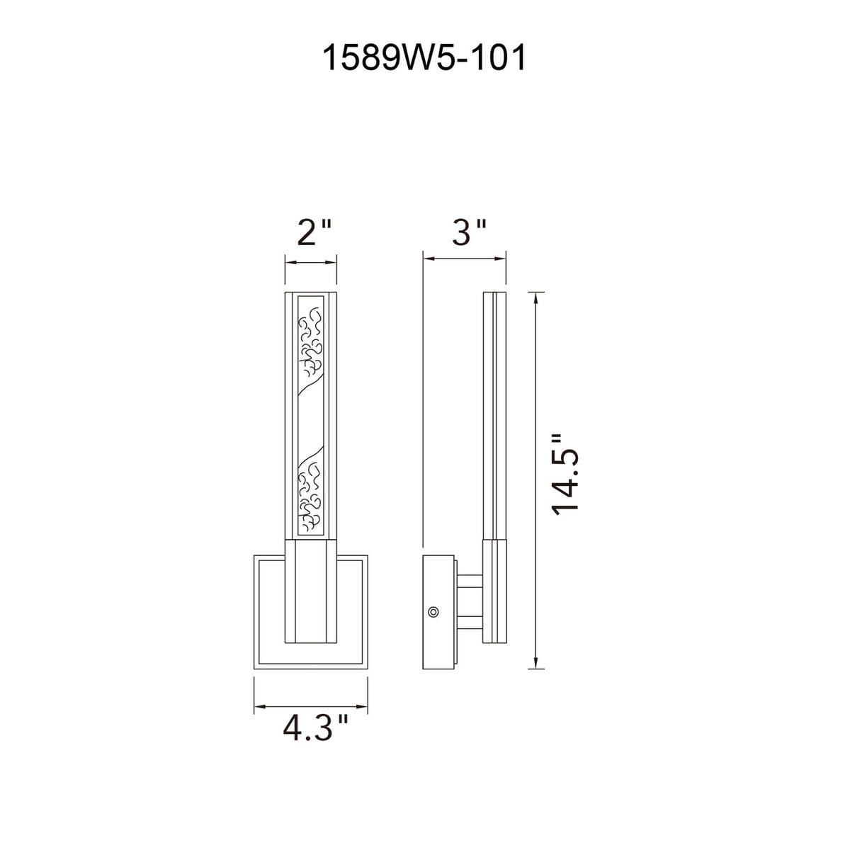 CWI LIGHTING  GRETA INTEGRATED LED BRASS WALL LIGHT 1589W5-624