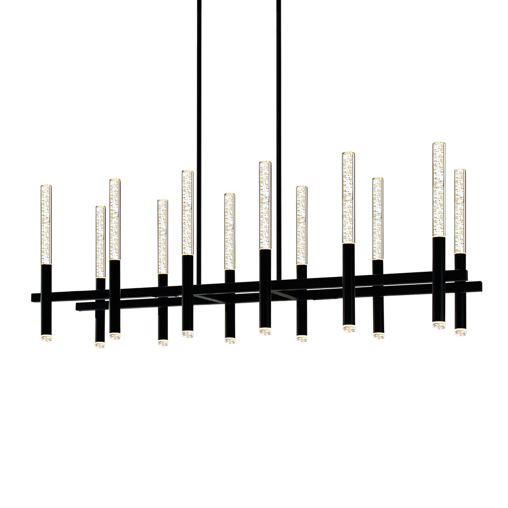 CWI LIGHTING DRAGONSWATCH INTEGRATED LED BLACK CHANDELIER 1703P48-12-101-RC