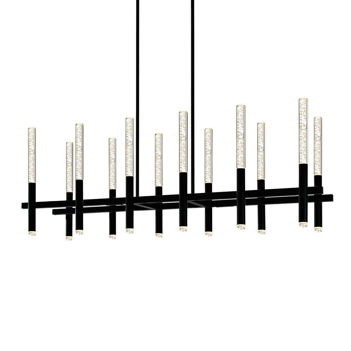 CWI LIGHTING DRAGONSWATCH INTEGRATED LED BLACK CHANDELIER 1703P48-12-101-RC