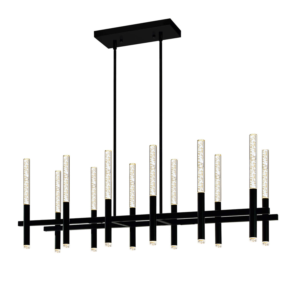 CWI LIGHTING DRAGONSWATCH INTEGRATED LED BLACK CHANDELIER 1703P48-12-101-RC