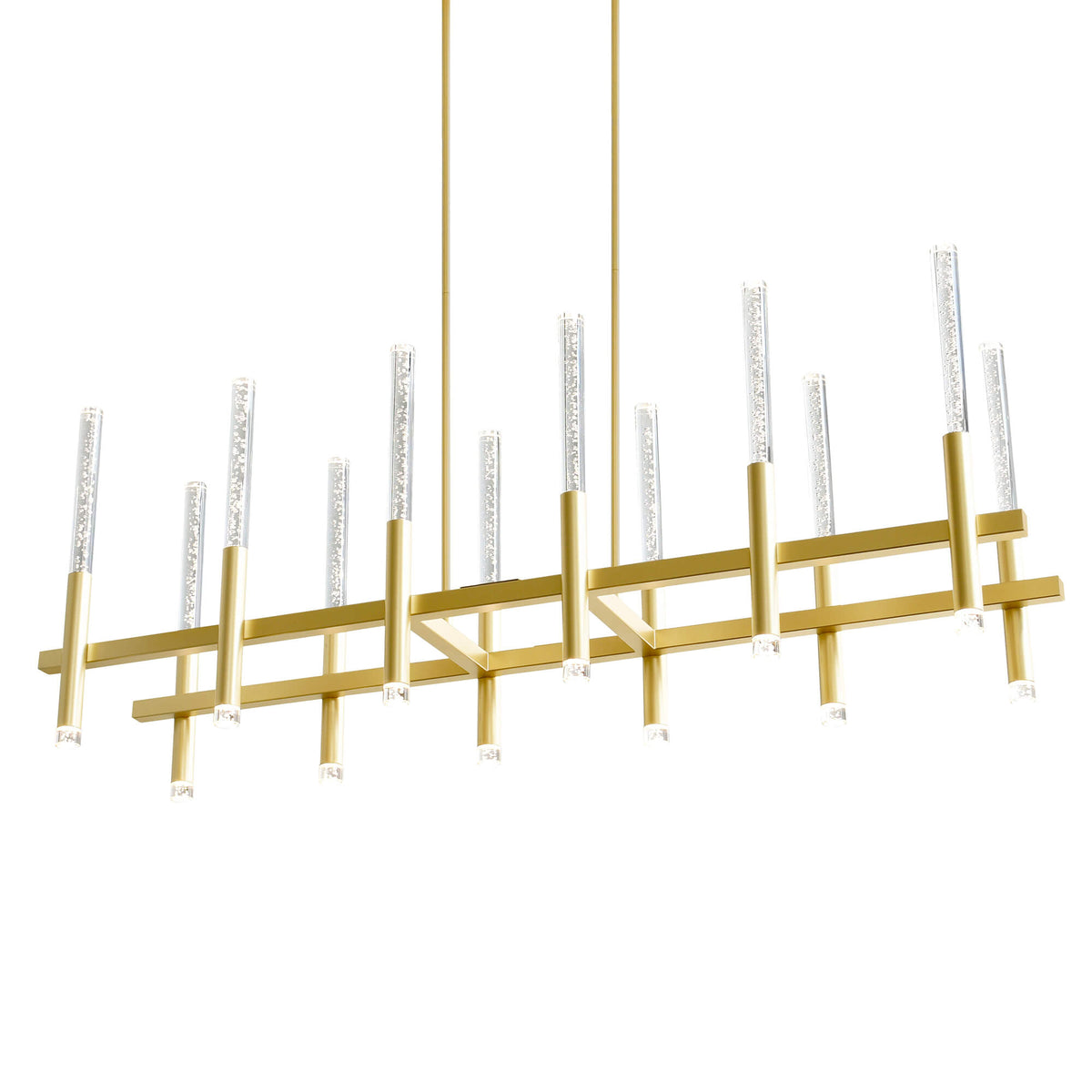 CWI LIGHTING DRAGONSWATCH INTEGRATED LED SATIN GOLD CHANDELIER 1703P48-12-602-RC