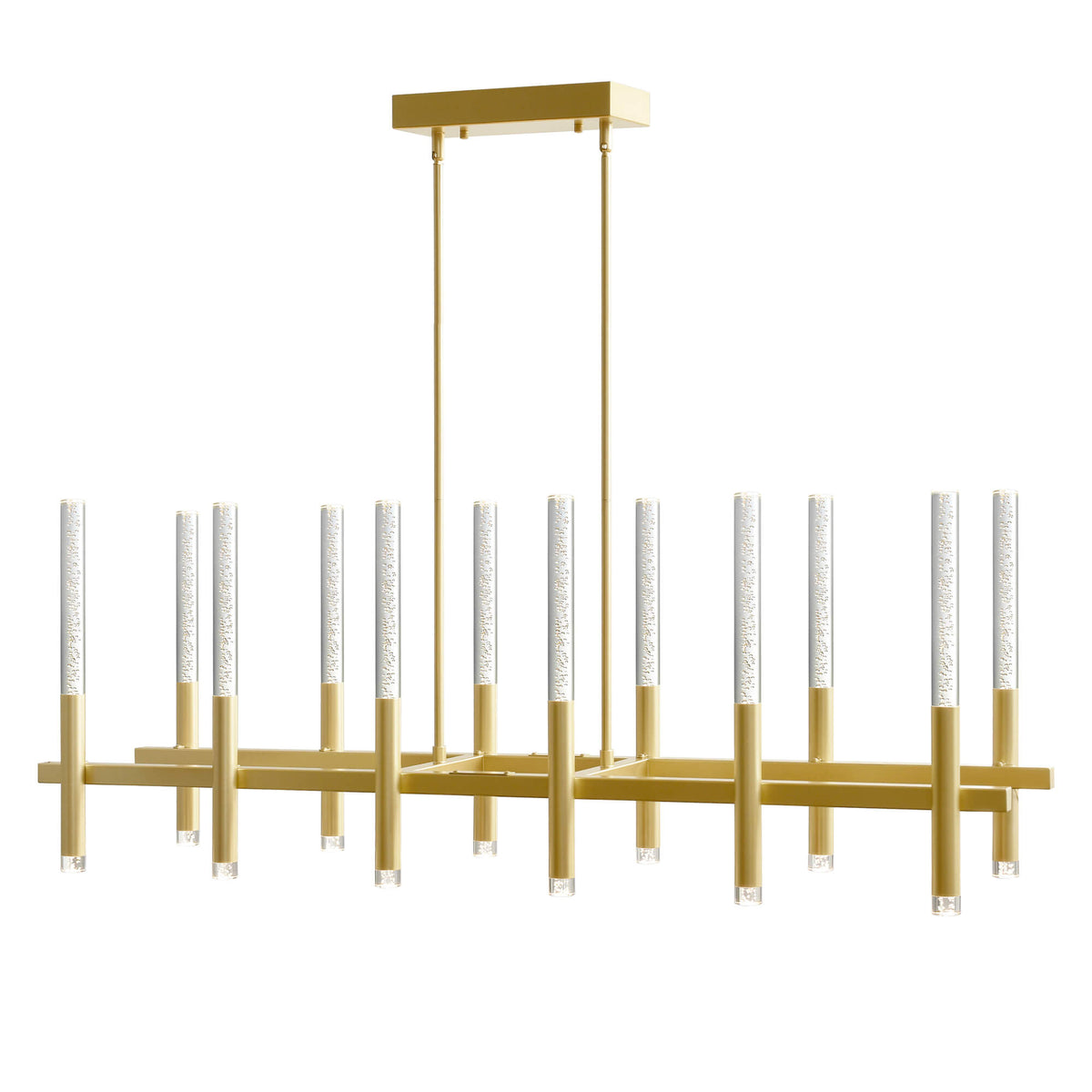 CWI LIGHTING DRAGONSWATCH INTEGRATED LED SATIN GOLD CHANDELIER 1703P48-12-602-RC