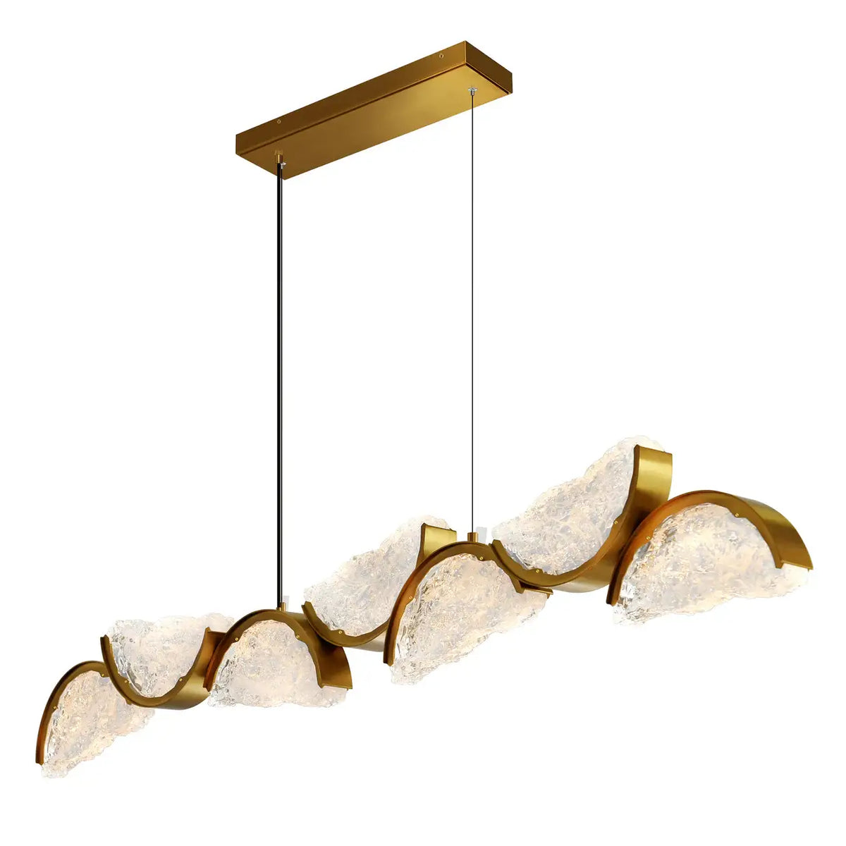 CWI LIGHTING MOON LED 54" BRASS CHANDELIER 1715P54-7-624