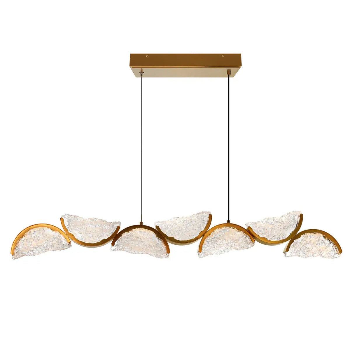CWI LIGHTING MOON LED 54" BRASS CHANDELIER 1715P54-7-624